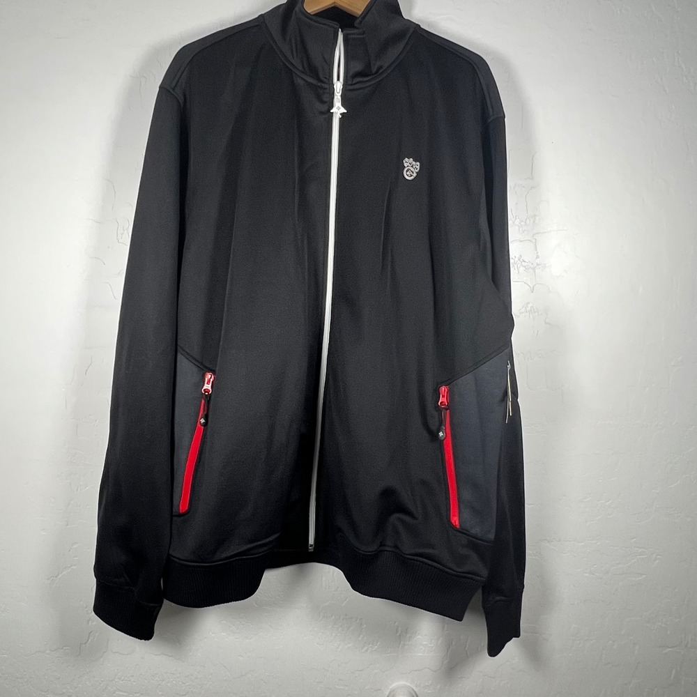 Lifted research group LRG Mens Black Track Jacket Full Zip  Streetwear 2XL NEW